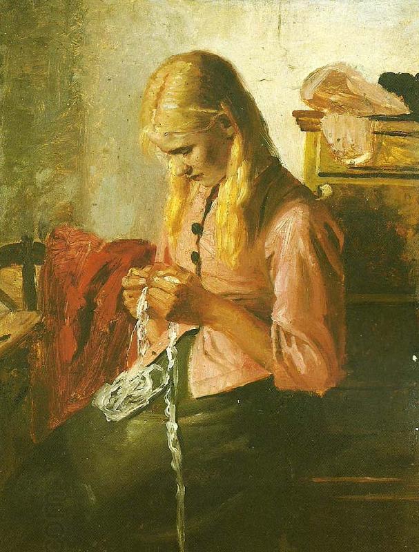 Michael Ancher hceklende ung pige, tine